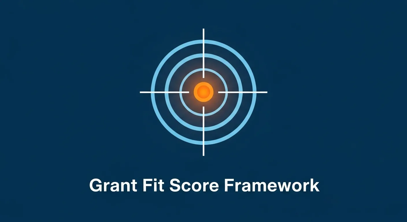 An orange arrow hits a bullseye, symbolizing the precision of the Grant Fit Score framework for nonprofits.