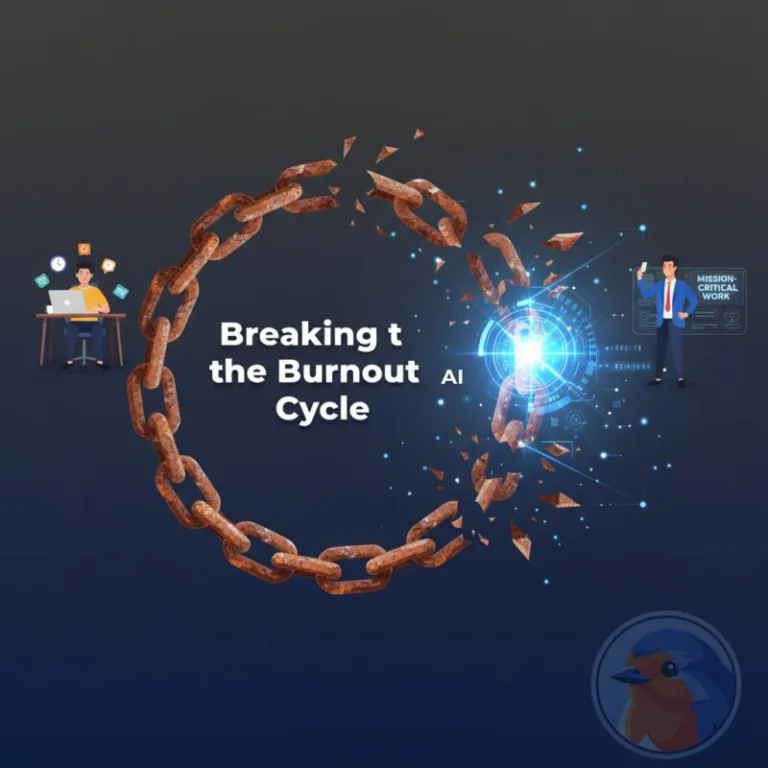 Abstract visualization of breaking the cycle of nonprofit staff turnover with AI infrastructure
