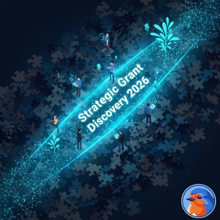 Strategic Grant Discovery 2026 featured image with beam of light cutting through fog