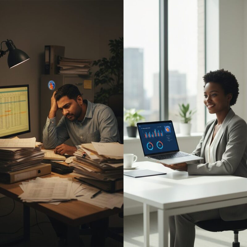 Comparison of frustrating manual grant research versus efficient modern software workflows