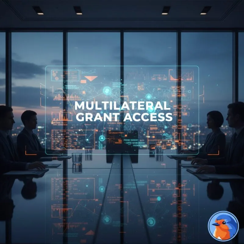 Multilateral Grant Access featured image with global funding hologram over a corporate table