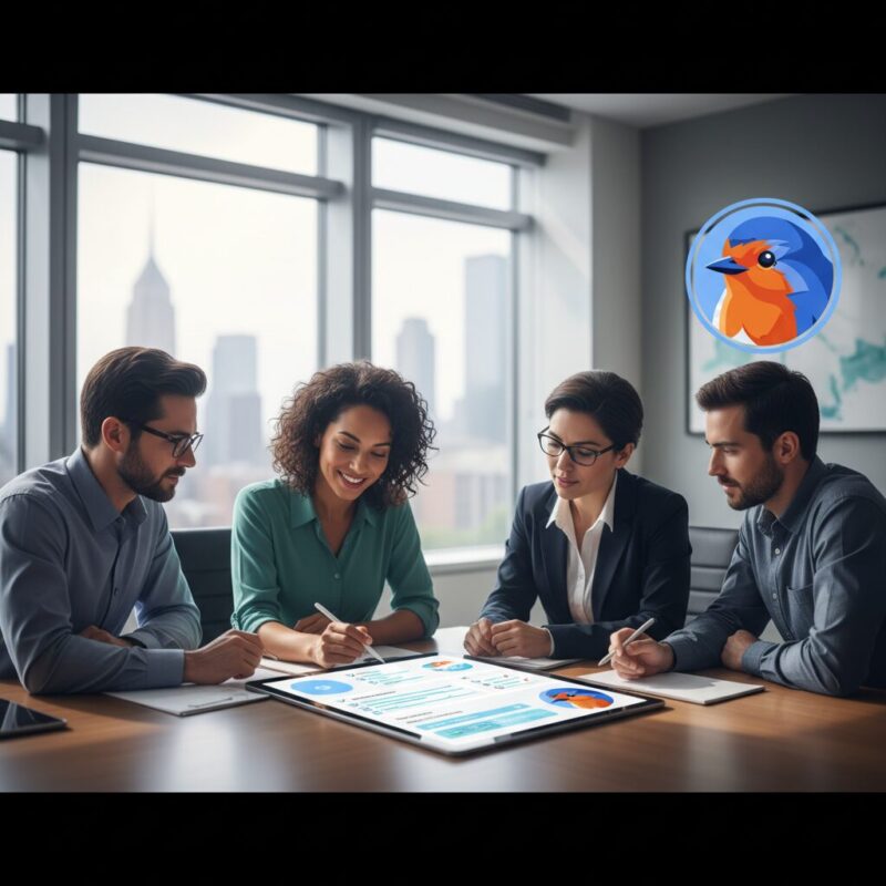Nonprofit leaders discussing grant readiness strategy around a modern conference table