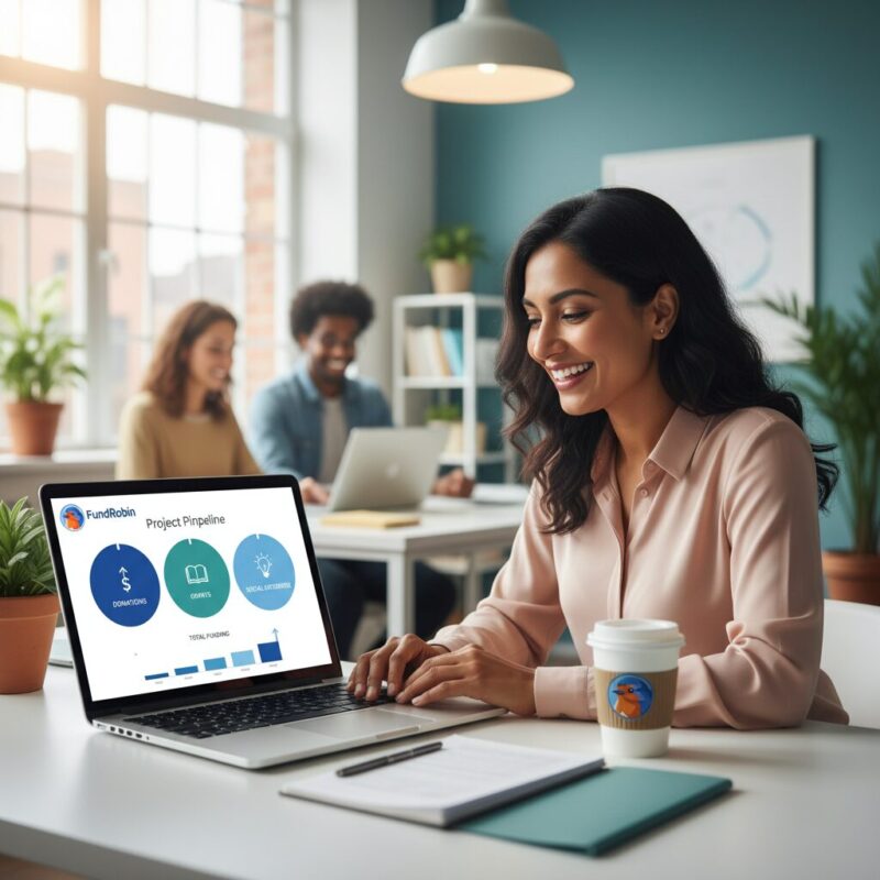 Relieved nonprofit development director managing a streamlined grant pipeline