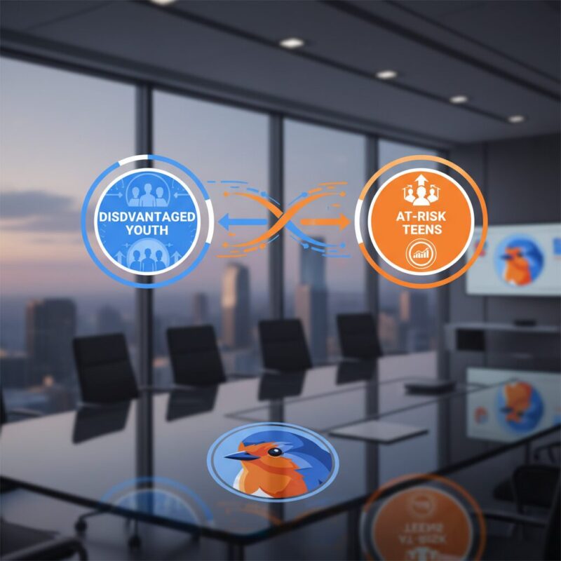 Semantic map connecting different grant terminology like disadvantaged youth and at-risk teens