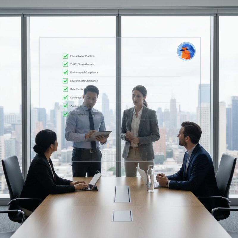 Corporate CSR team reviewing nonprofit vendor compliance strategies