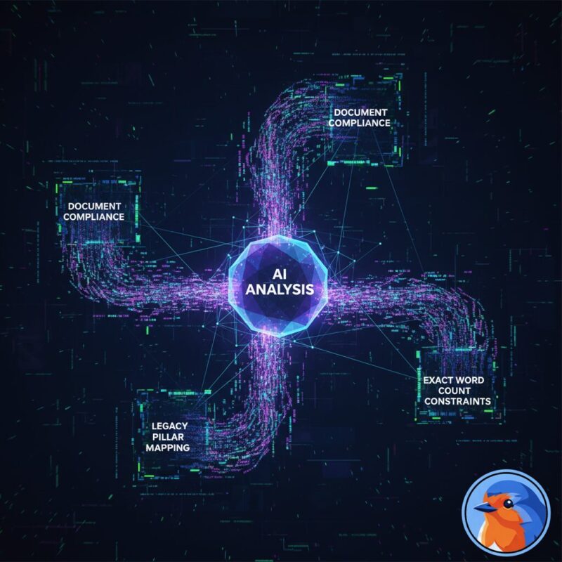 Digital visualization of AI grant proposal generation and compliance mapping