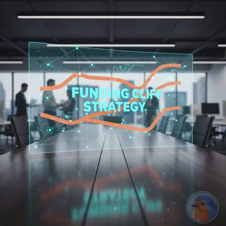 Funding Cliff Strategy featured image with holographic financial data and modern office background