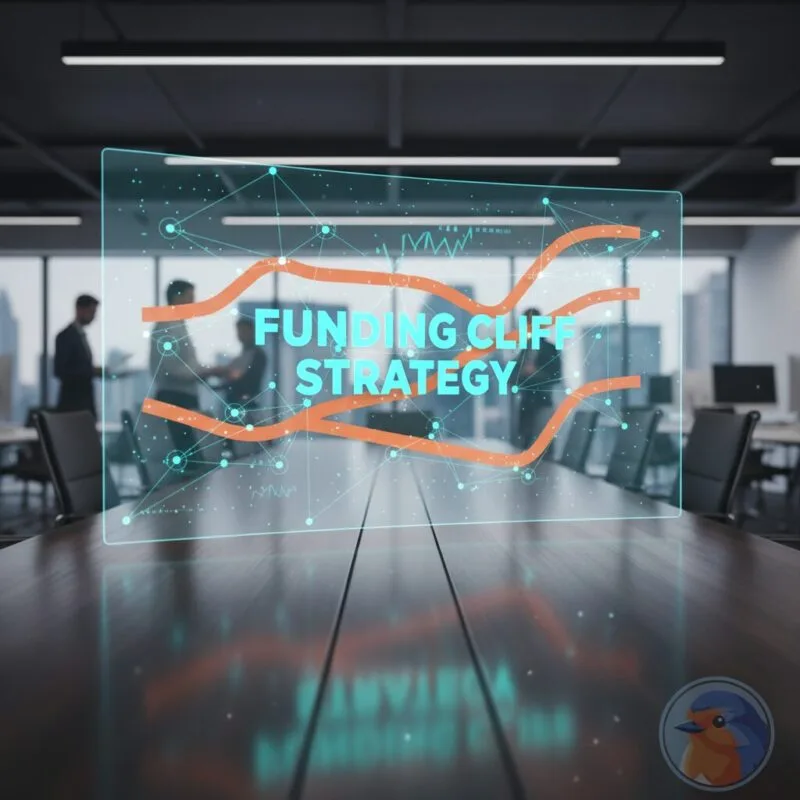 Funding Cliff Strategy featured image with holographic financial data and modern office background