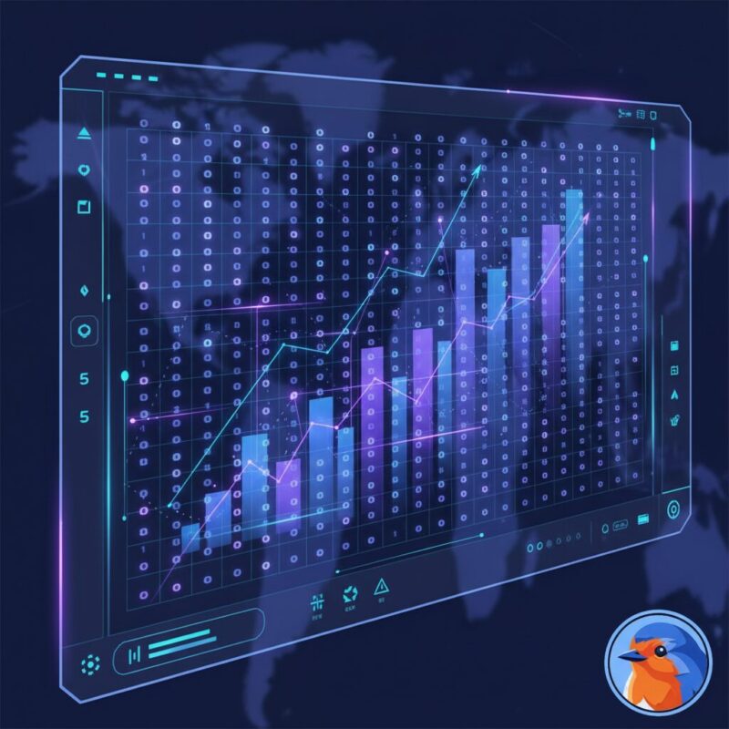 Geometric matrix showing orderly data mapping and structured alignment