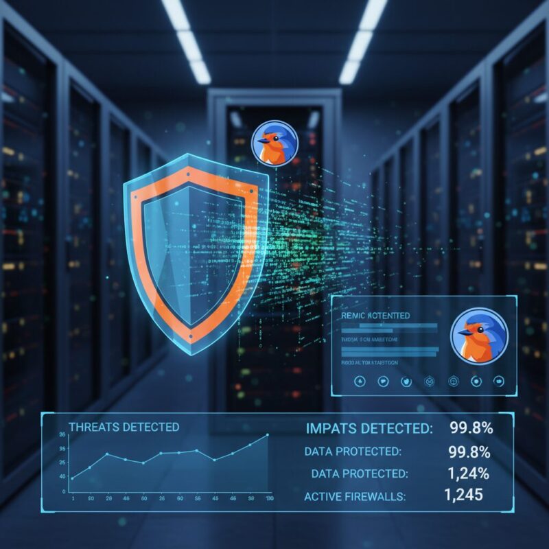 Holographic security shield protecting encrypted data streams in a server environment