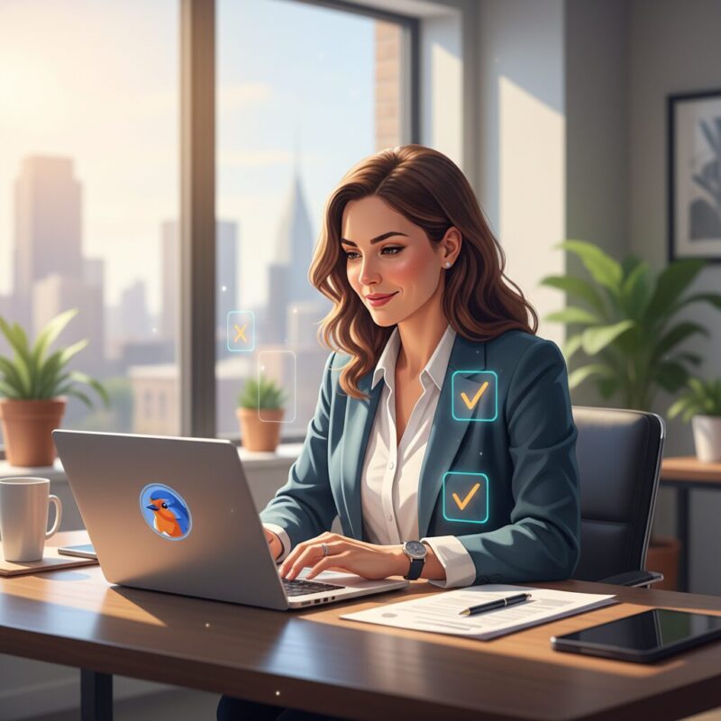 Nonprofit director using a laptop to review grant compliance and organizational readiness requirements