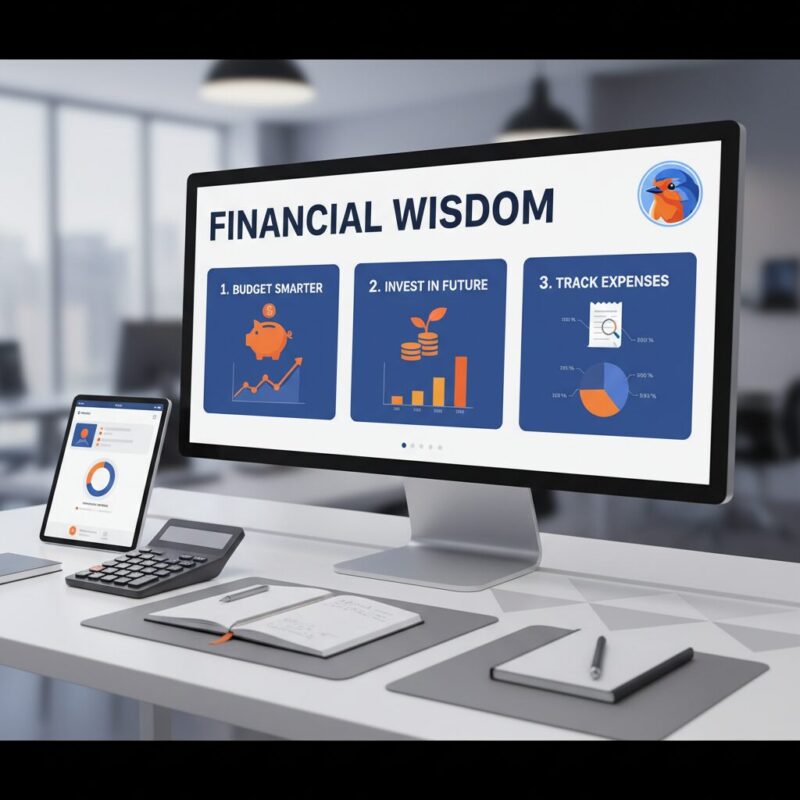 Organized workspace with financial spreadsheets and budgeting tools