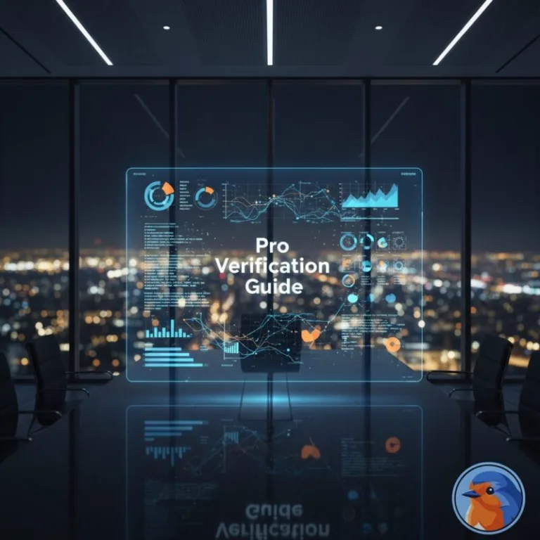 Pro Verification Guide featured image showing holographic compliance data in an executive boardroom
