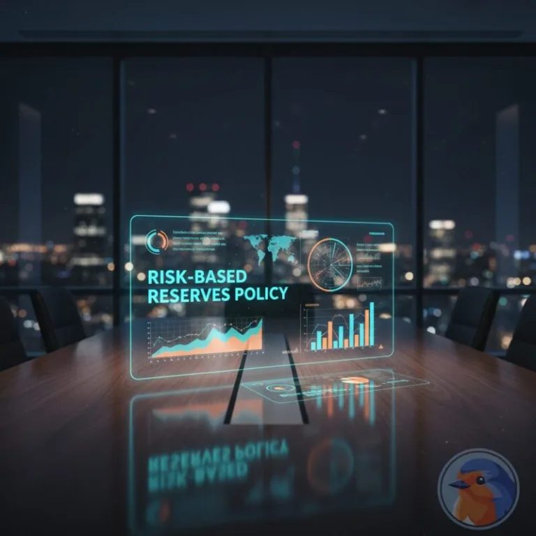 Risk-Based Reserves Policy featured image with holographic financial data in a boardroom