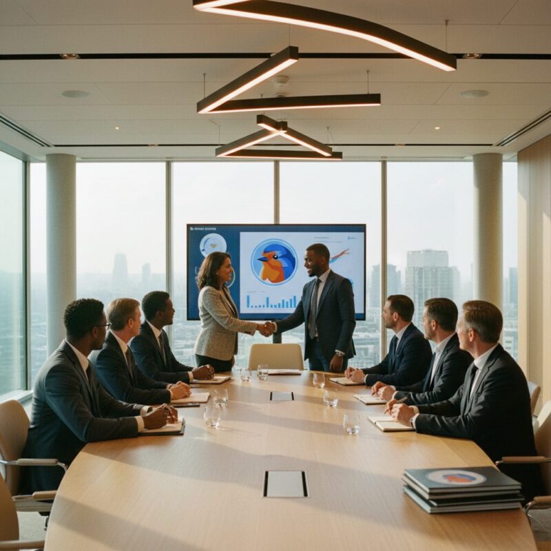 A charity board chair welcoming a new diverse trustee during an inclusive onboarding session