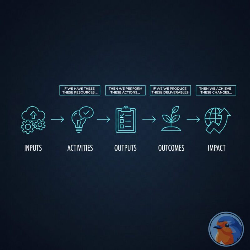 An If-Then causal chain diagram connecting nonprofit activities to outcomes