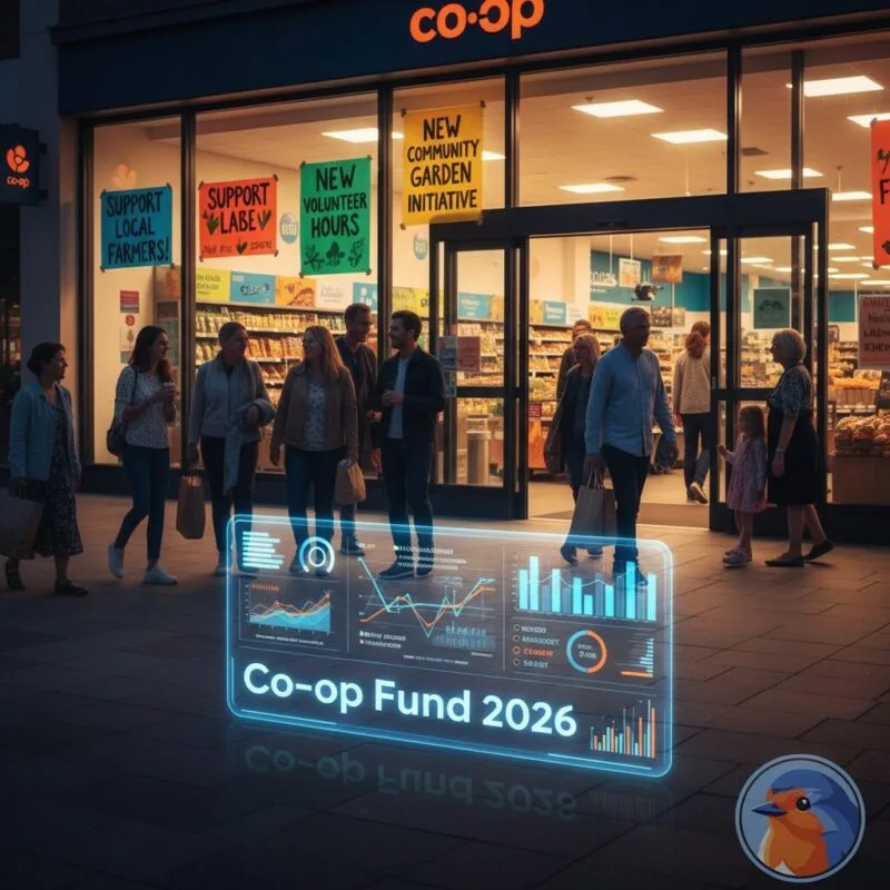 Co-op Fund 2026 featured image showing community storefront with digital data overlays