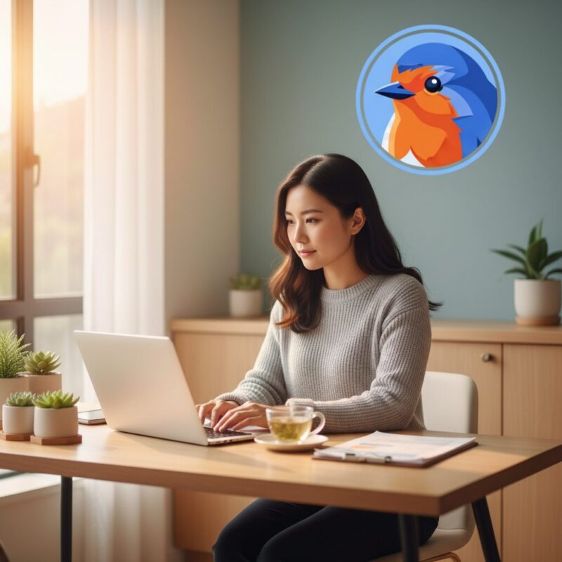 Operations manager working efficiently at a desk in a wellness clinic