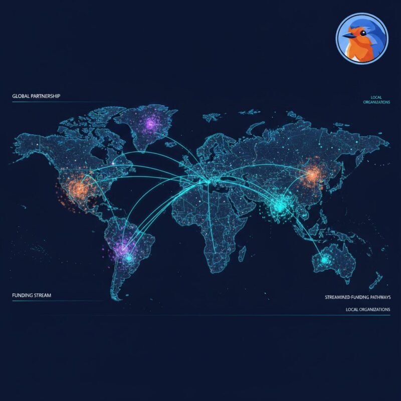 Strategic data visualization showing AI filtering complex grant compliance requirements