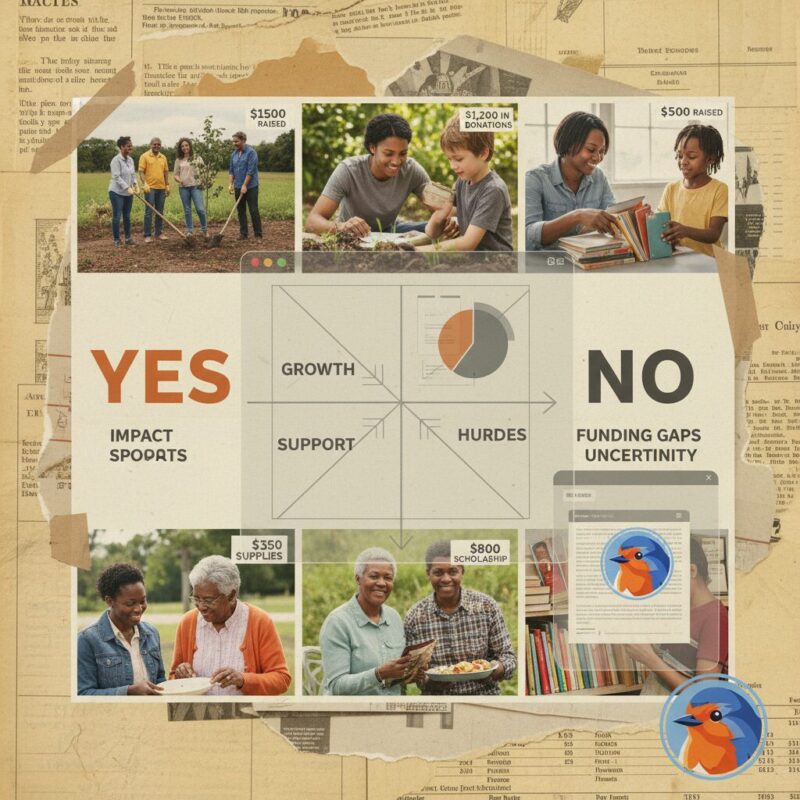 Strategic refusal rubric showing a yes and no decision matrix for nonprofit grant applications