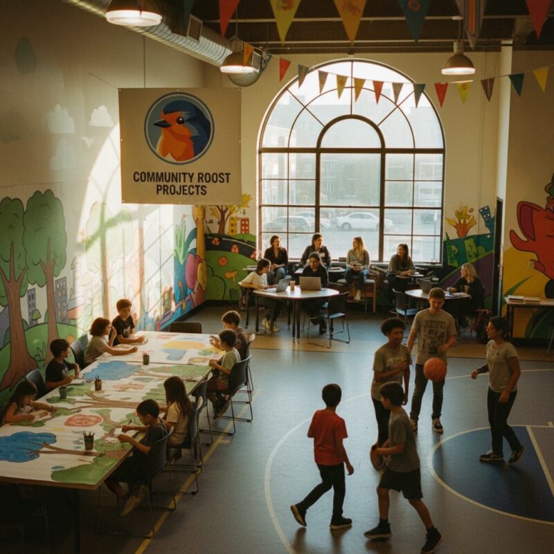 Thriving urban community center demonstrating scaled social impact