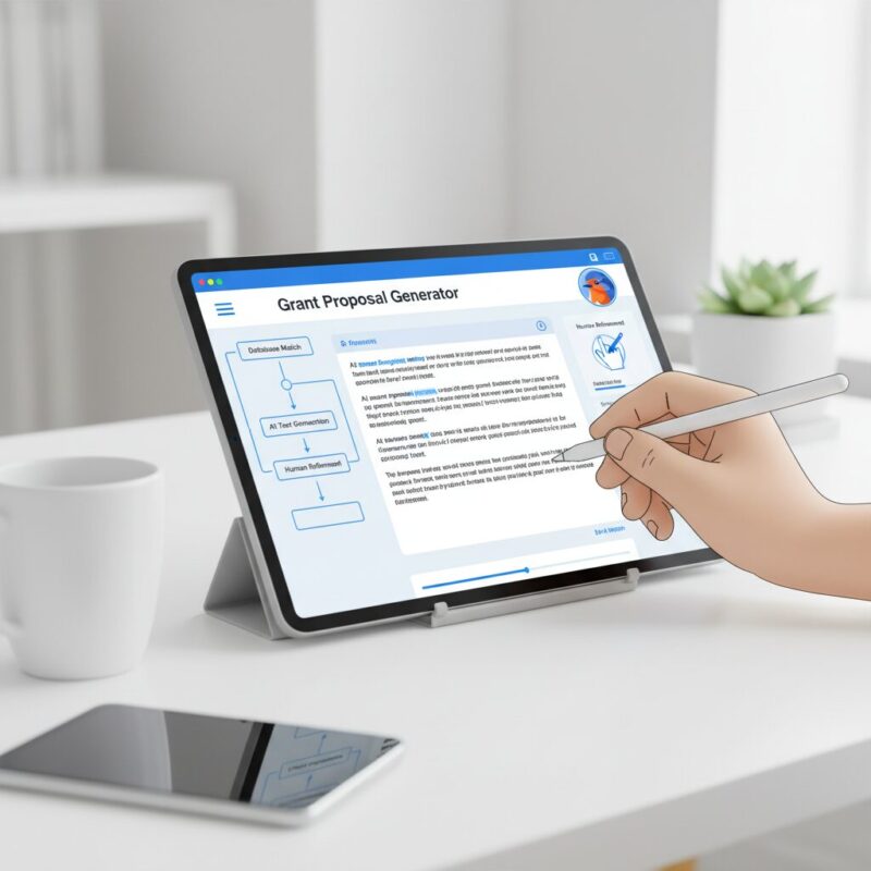 End-to-end grant operations workflow interface being refined by a user