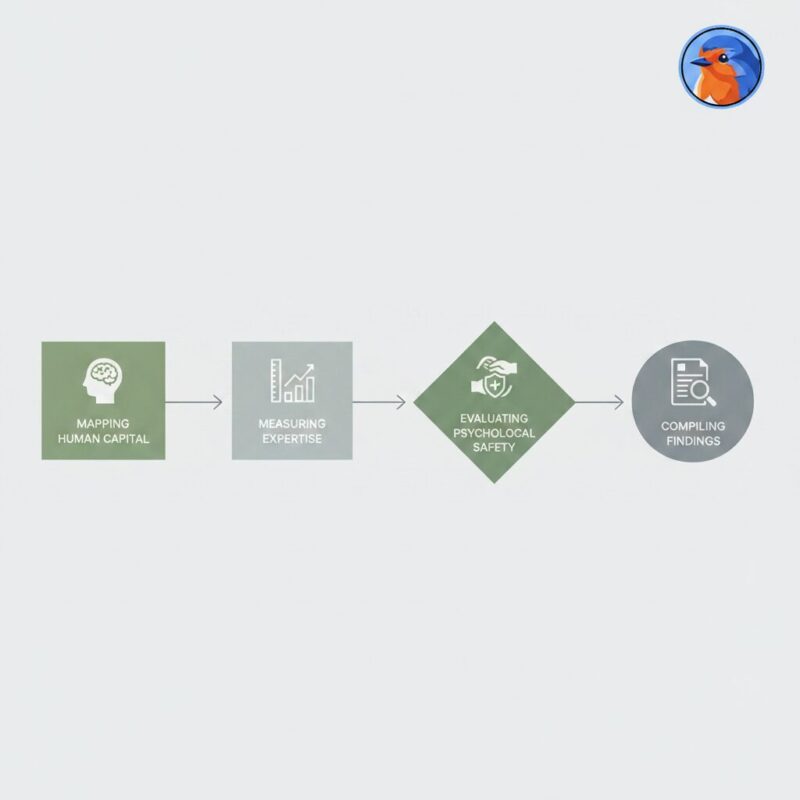Four-step flowchart detailing the strategic board skills audit process for nonprofits