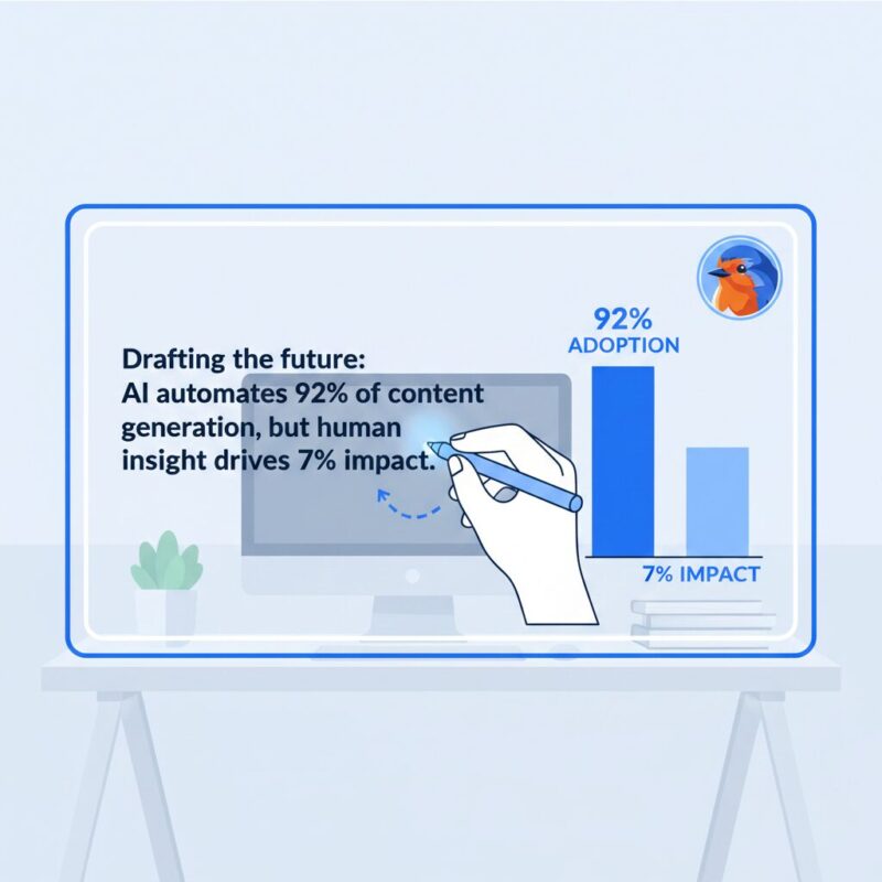 Graph showing the gap between high AI adoption and low measurable impact in nonprofits