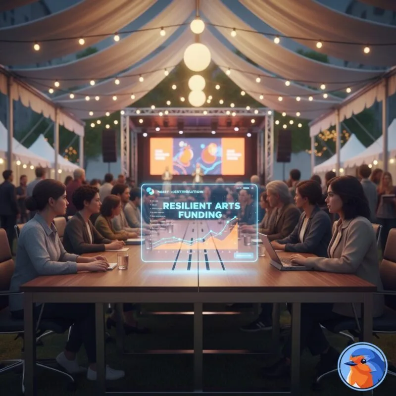 Resilient Arts Funding featured image with holographic financial charts