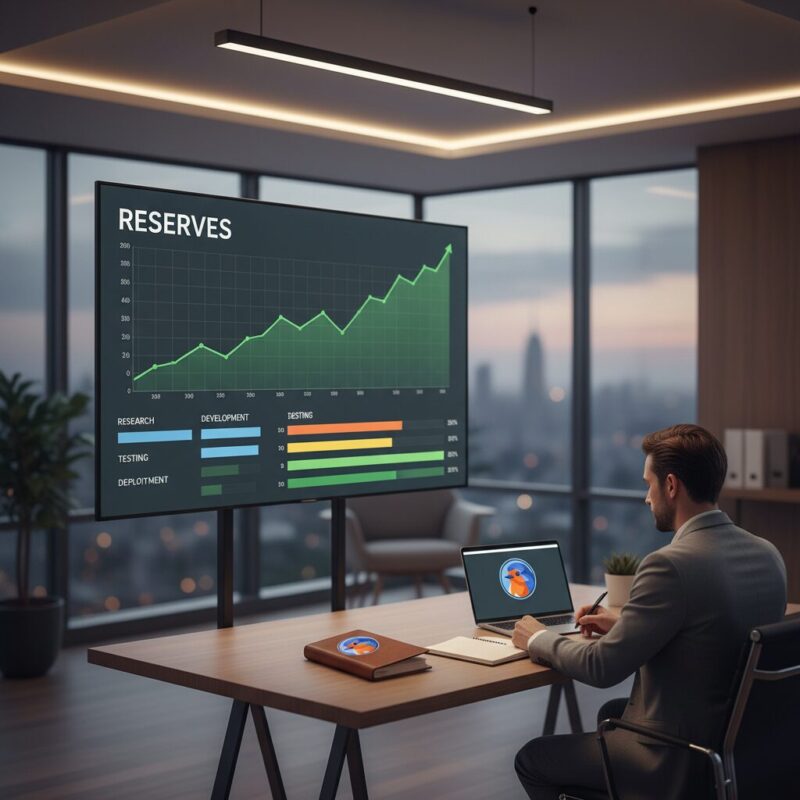 AI grant pipeline dashboard tracking application progress in a professional office