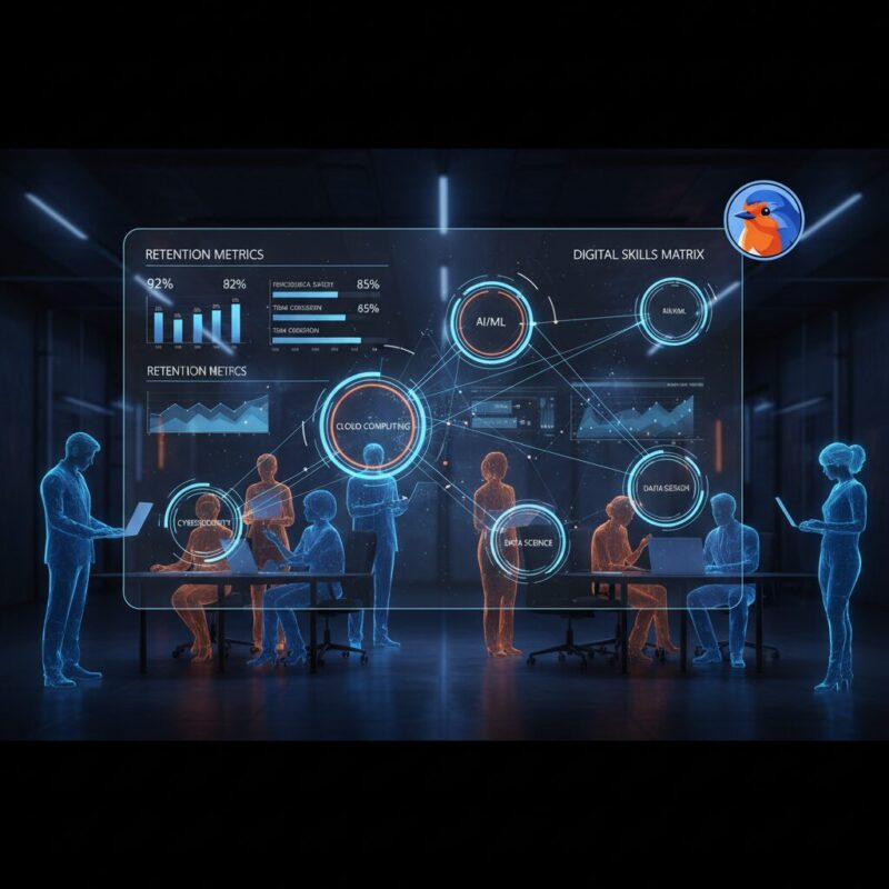 Data analytics dashboard tracking board retention and psychological safety metrics