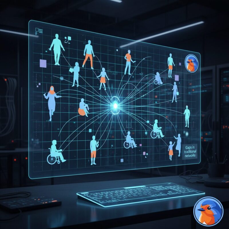 Digital skills matrix dashboard highlighting governance diversity gaps in a professional workspace
