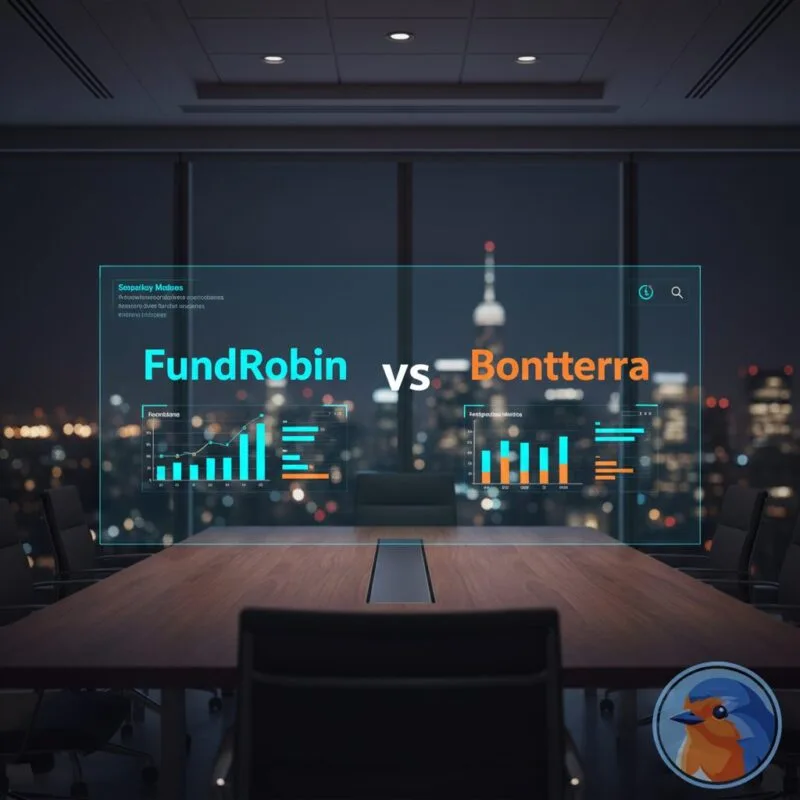 FundRobin vs Bonterra comparison featured image with holographic data interface
