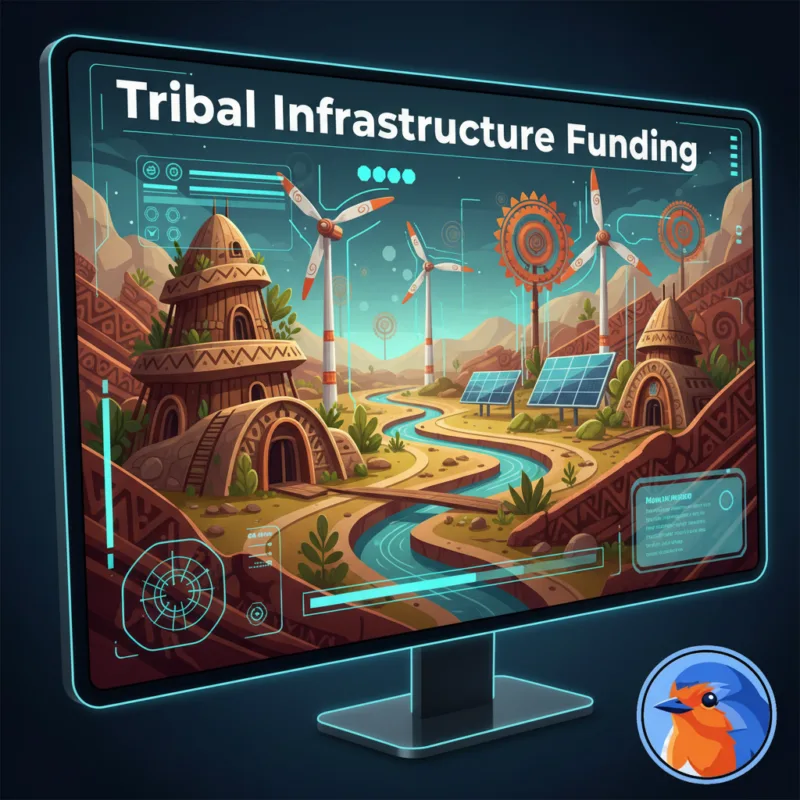 Featured image for Tribal Infrastructure Funding guide showing modern sustainable buildings